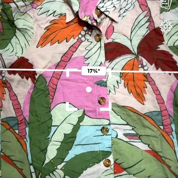 FARM RIO LINEN SURF BUTTON DOWN XS - Picture 8 of 8